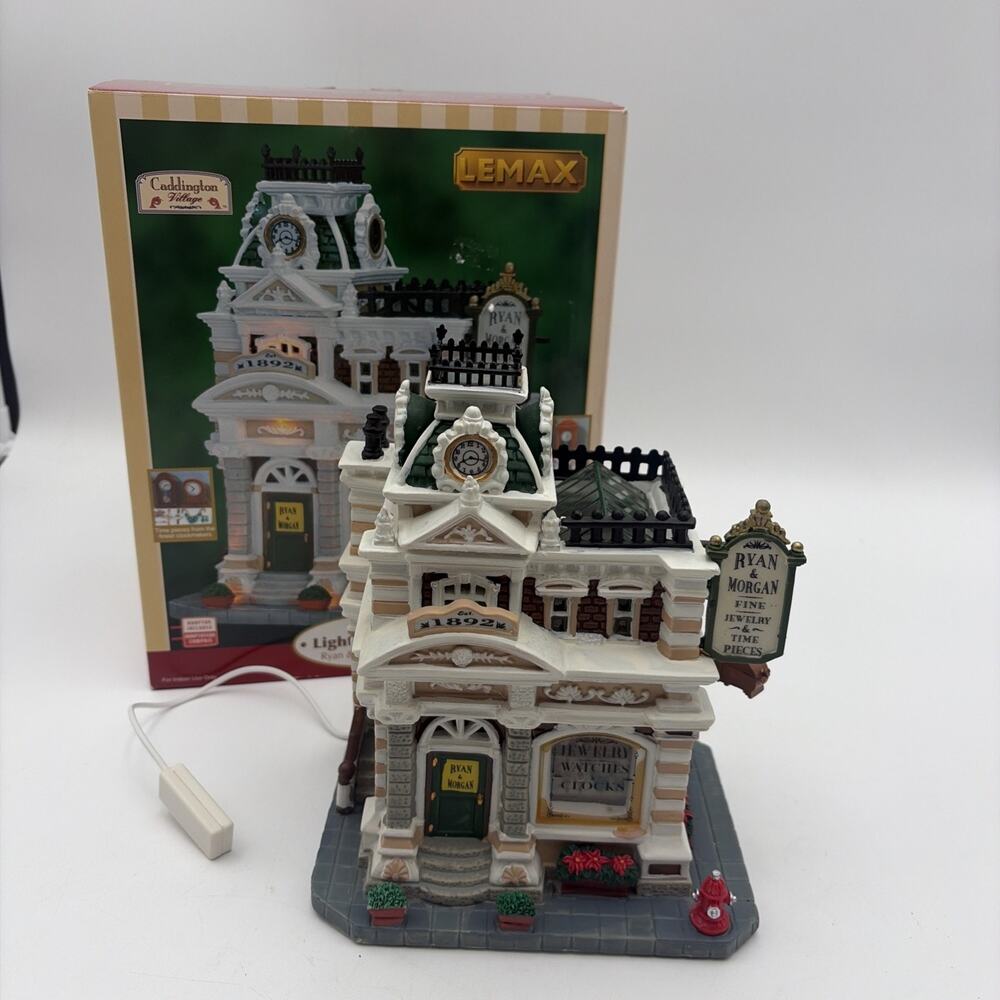 LEMAX RYAN & MORGAN JEWELRY & CLOCKS CADDINGTON VILLAGE CHRISTMAS - LED Lighted